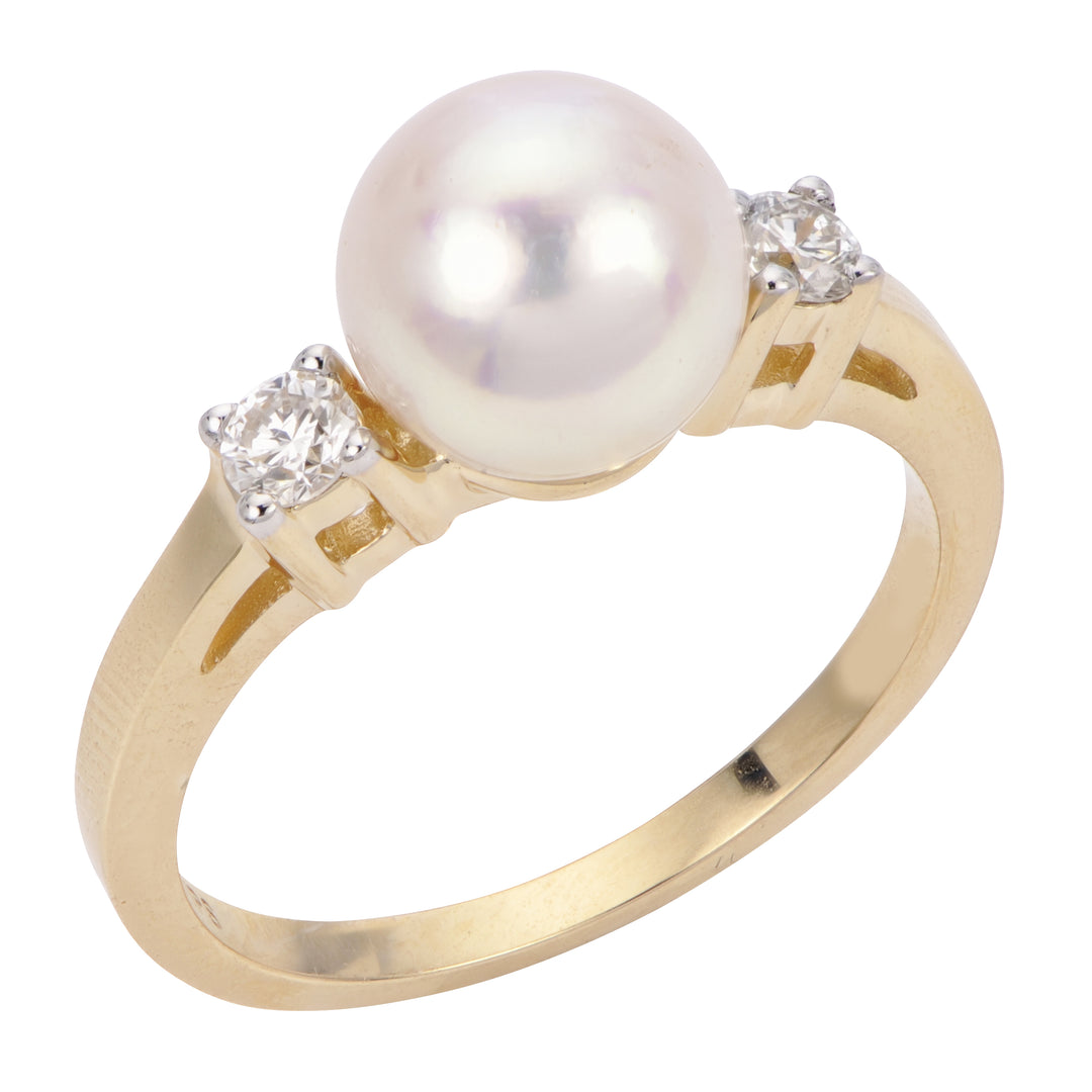 14KT Yellow Gold Akoya Pearl Ring