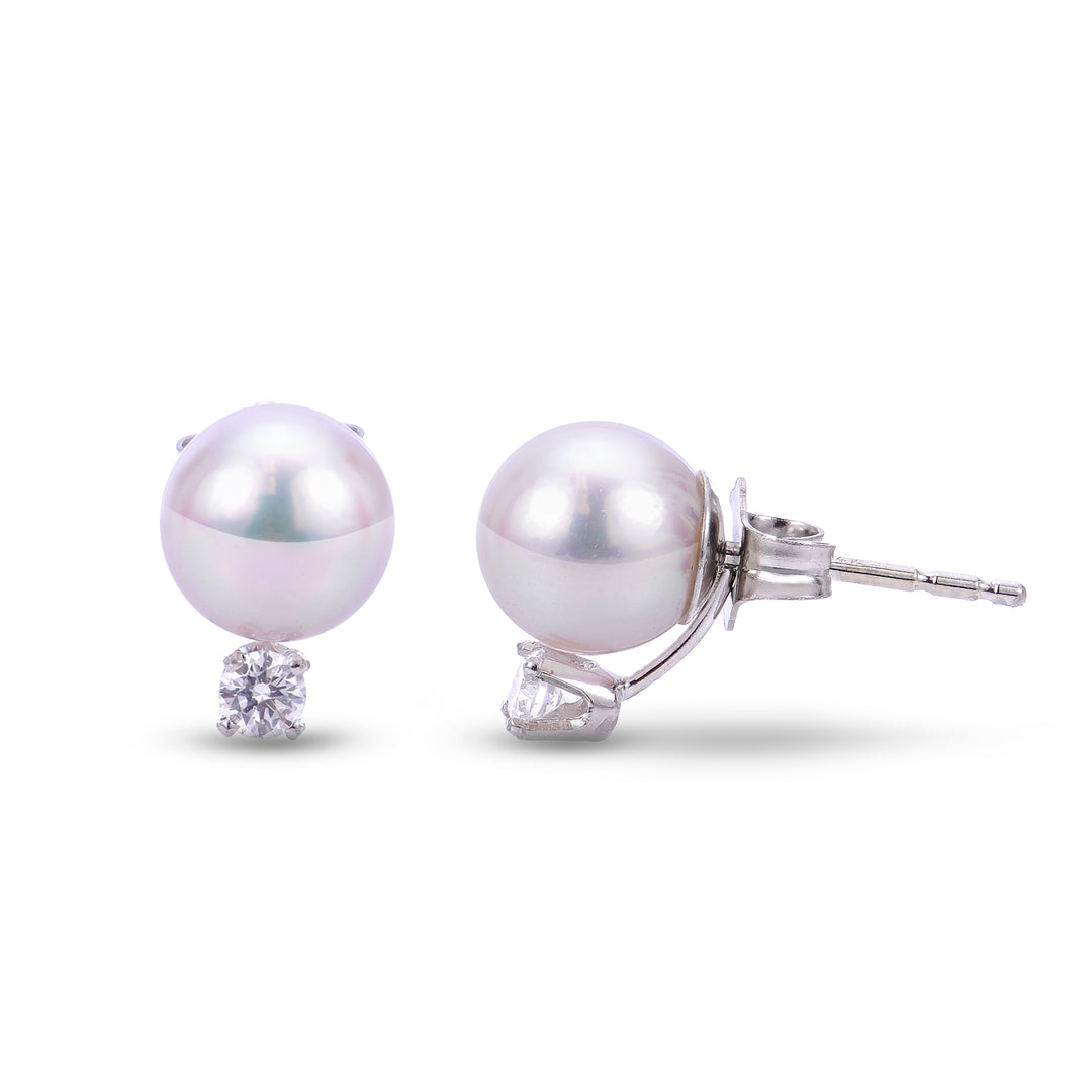 14KT White Gold Akoya Pearl Earring