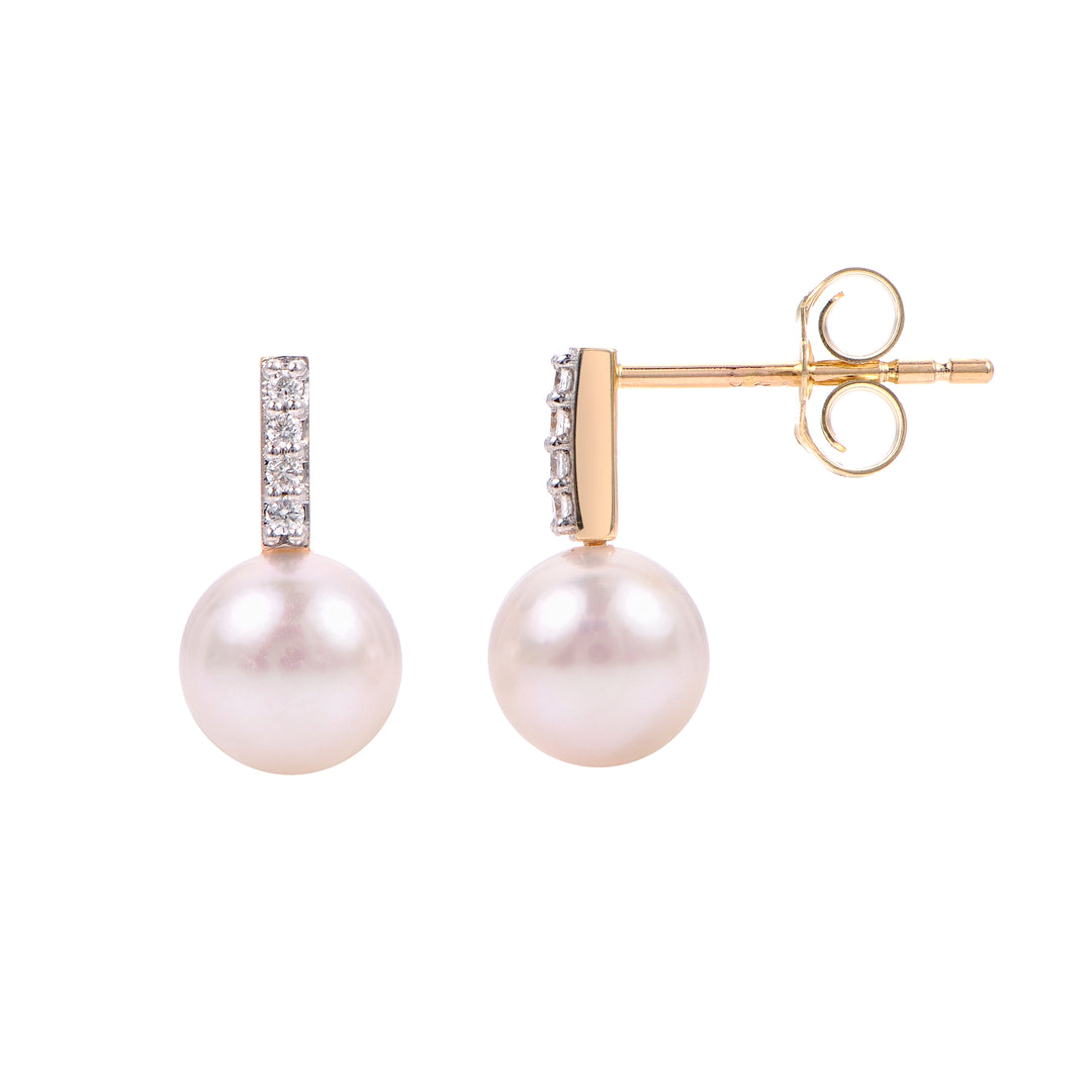 14KT Yellow Gold Akoya Pearl Earring