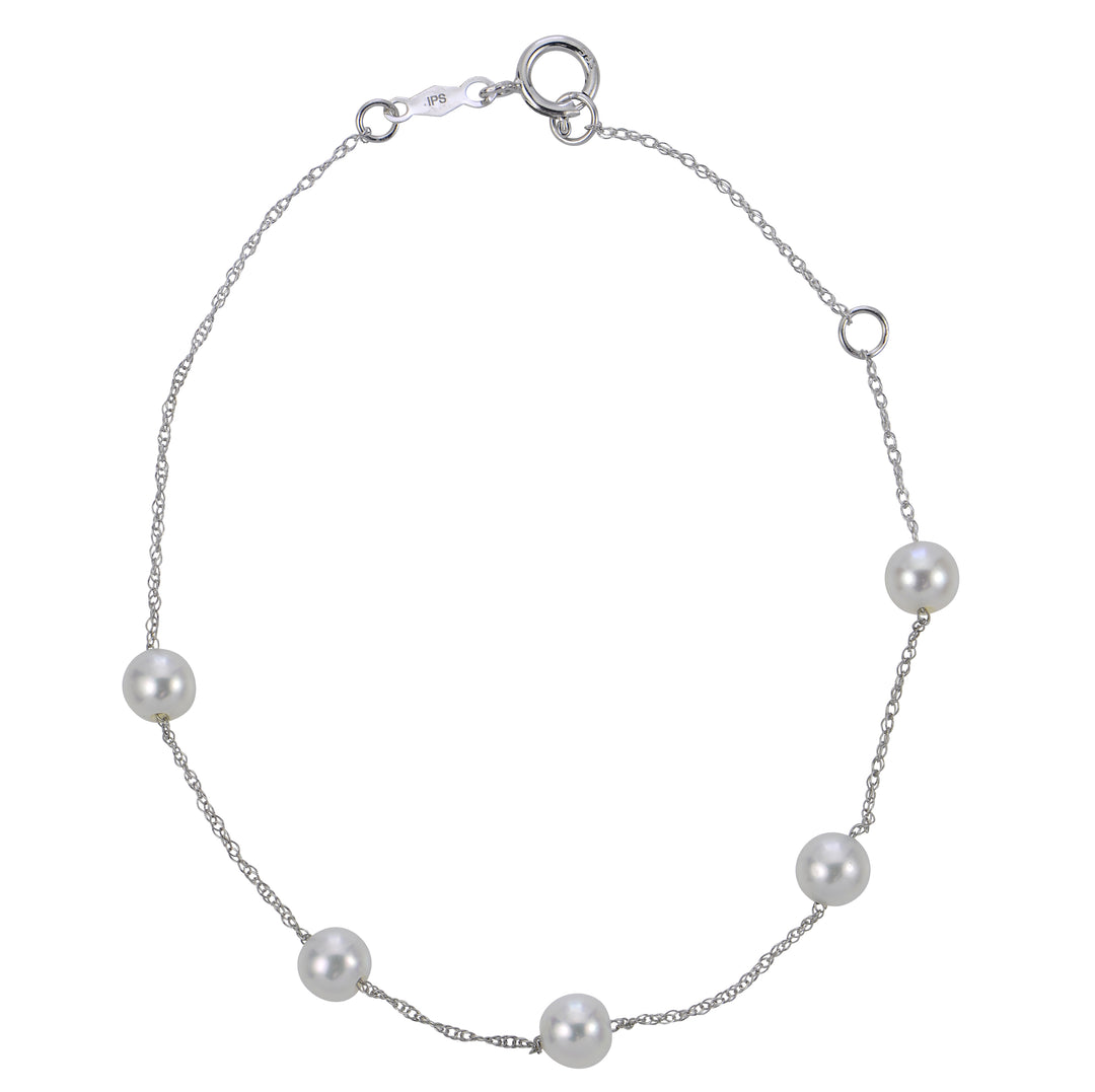 14KT White Gold Freshwater Pearl Bracelet