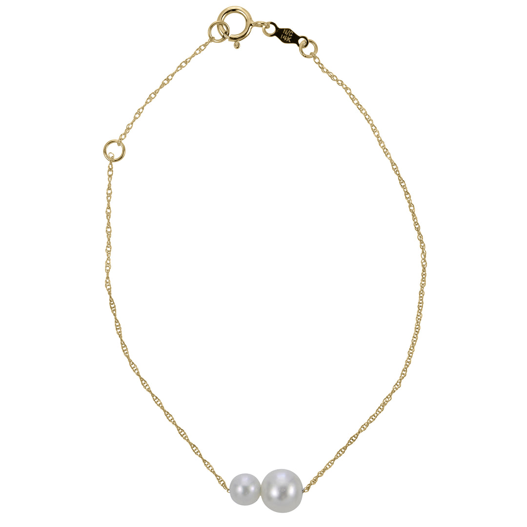 14KT Yellow Gold Freshwater Pearl Bracelet