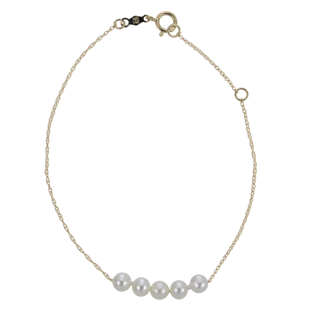 14KT Yellow Gold Freshwater Pearl Bracelet