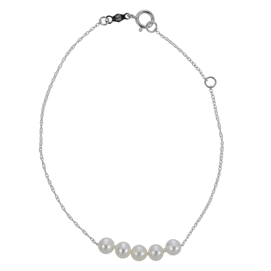 14KT White Gold Freshwater Pearl Bracelet