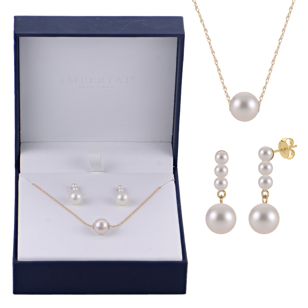 14KT Yellow Gold Freshwater Pearl Set