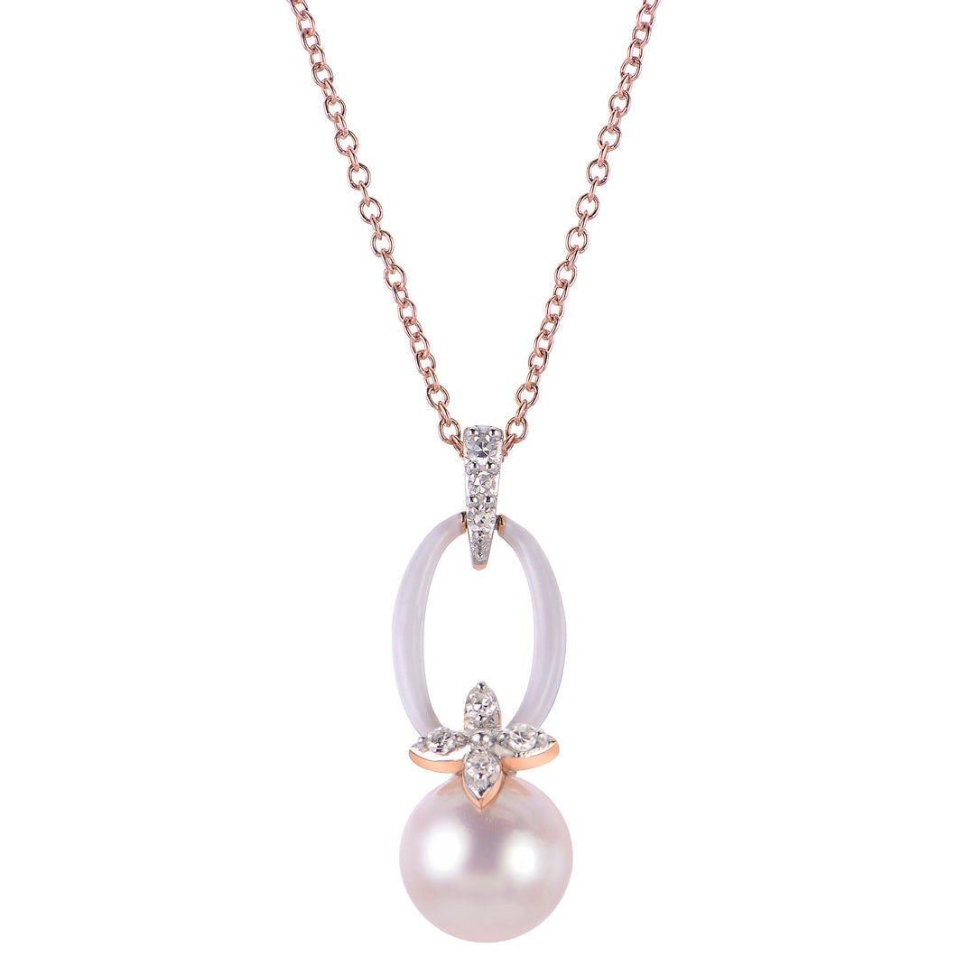 14KT Rose Gold Freshwater Pearl Necklace
