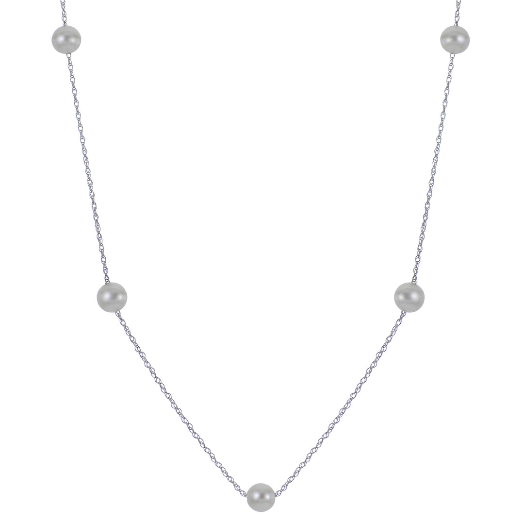 14KT White Gold Freshwater Pearl Necklace