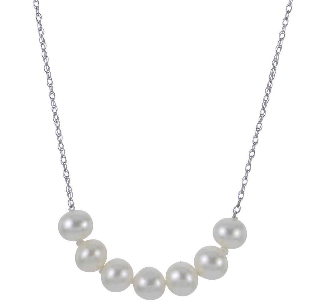14KT White Gold Freshwater Pearl Necklace
